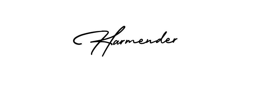 Harmender stylish signature style. Best Handwritten Sign (AmerikaSignatureDemo-Regular) for my name. Handwritten Signature Collection Ideas for my name Harmender. Harmender signature style 3 images and pictures png