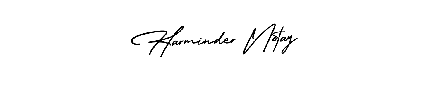 It looks lik you need a new signature style for name Harminder Notay. Design unique handwritten (AmerikaSignatureDemo-Regular) signature with our free signature maker in just a few clicks. Harminder Notay signature style 3 images and pictures png