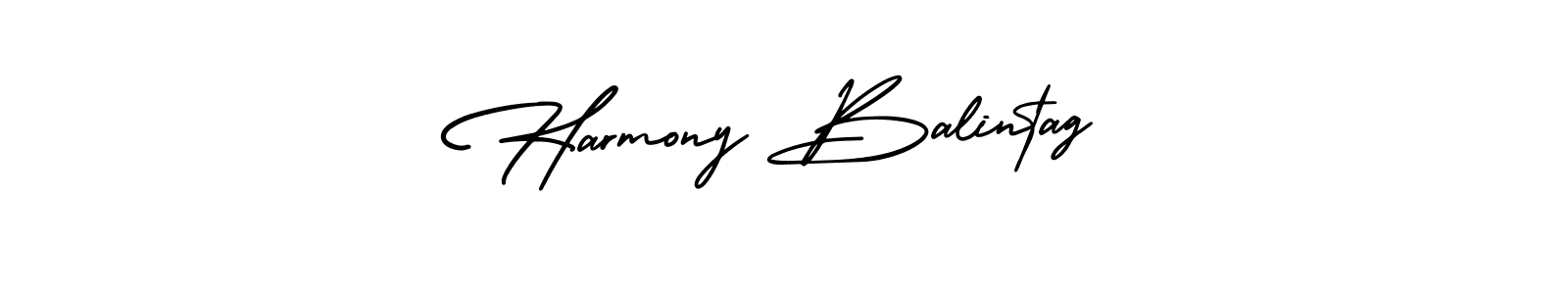 Make a beautiful signature design for name Harmony Balintag. With this signature (AmerikaSignatureDemo-Regular) style, you can create a handwritten signature for free. Harmony Balintag signature style 3 images and pictures png