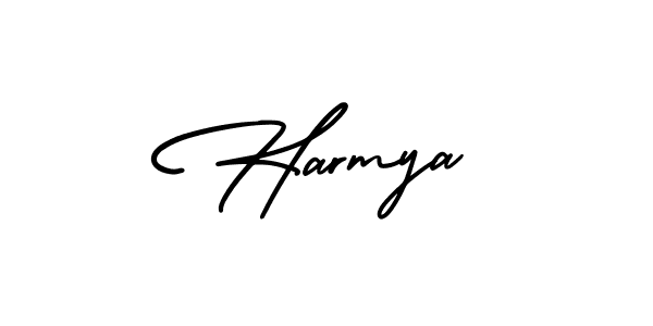 Use a signature maker to create a handwritten signature online. With this signature software, you can design (AmerikaSignatureDemo-Regular) your own signature for name Harmya. Harmya signature style 3 images and pictures png
