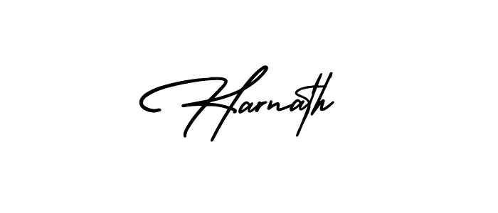 How to make Harnath name signature. Use AmerikaSignatureDemo-Regular style for creating short signs online. This is the latest handwritten sign. Harnath signature style 3 images and pictures png