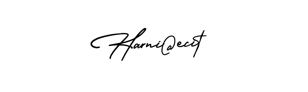 How to make Harni@ecit name signature. Use AmerikaSignatureDemo-Regular style for creating short signs online. This is the latest handwritten sign. Harni@ecit signature style 3 images and pictures png