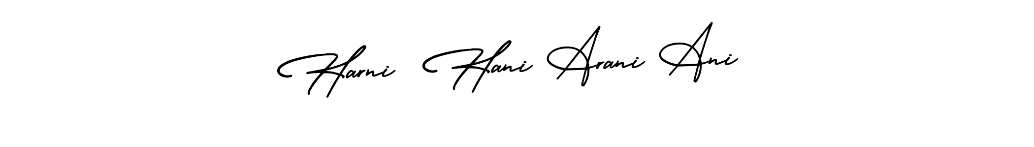 You can use this online signature creator to create a handwritten signature for the name Harni  Hani Arani Ani. This is the best online autograph maker. Harni  Hani Arani Ani signature style 3 images and pictures png