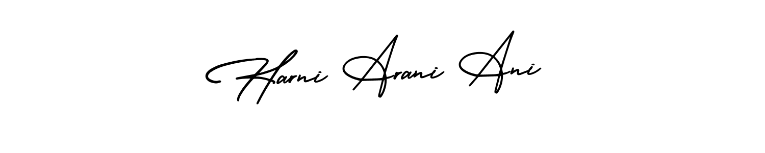 Make a short Harni Arani Ani signature style. Manage your documents anywhere anytime using AmerikaSignatureDemo-Regular. Create and add eSignatures, submit forms, share and send files easily. Harni Arani Ani signature style 3 images and pictures png