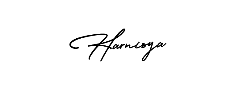 Harnisya stylish signature style. Best Handwritten Sign (AmerikaSignatureDemo-Regular) for my name. Handwritten Signature Collection Ideas for my name Harnisya. Harnisya signature style 3 images and pictures png