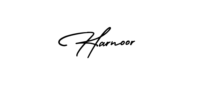 The best way (AmerikaSignatureDemo-Regular) to make a short signature is to pick only two or three words in your name. The name Harnoor include a total of six letters. For converting this name. Harnoor signature style 3 images and pictures png