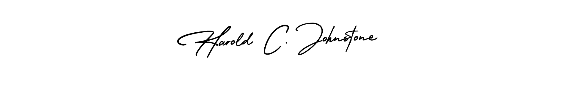 The best way (AmerikaSignatureDemo-Regular) to make a short signature is to pick only two or three words in your name. The name Harold C. Johnstone include a total of six letters. For converting this name. Harold C. Johnstone signature style 3 images and pictures png