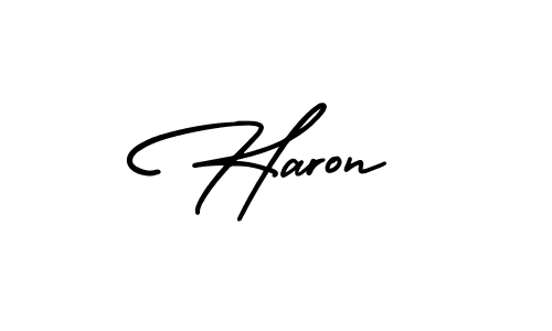 Use a signature maker to create a handwritten signature online. With this signature software, you can design (AmerikaSignatureDemo-Regular) your own signature for name Haron. Haron signature style 3 images and pictures png