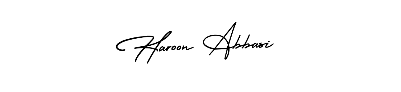 Make a beautiful signature design for name Haroon Abbasi. With this signature (AmerikaSignatureDemo-Regular) style, you can create a handwritten signature for free. Haroon Abbasi signature style 3 images and pictures png