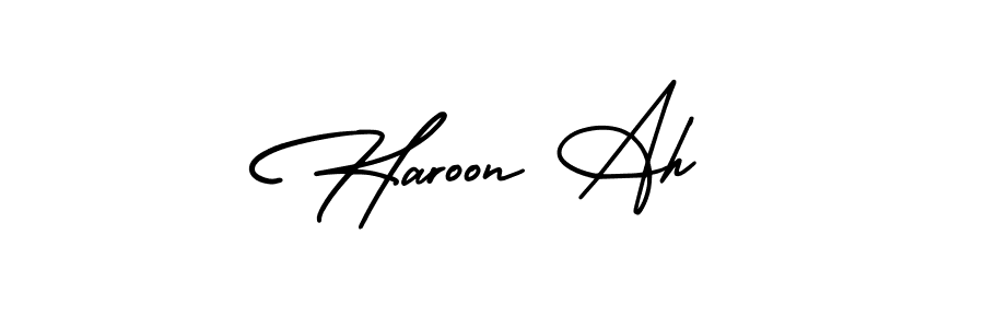 This is the best signature style for the Haroon Ah name. Also you like these signature font (AmerikaSignatureDemo-Regular). Mix name signature. Haroon Ah signature style 3 images and pictures png