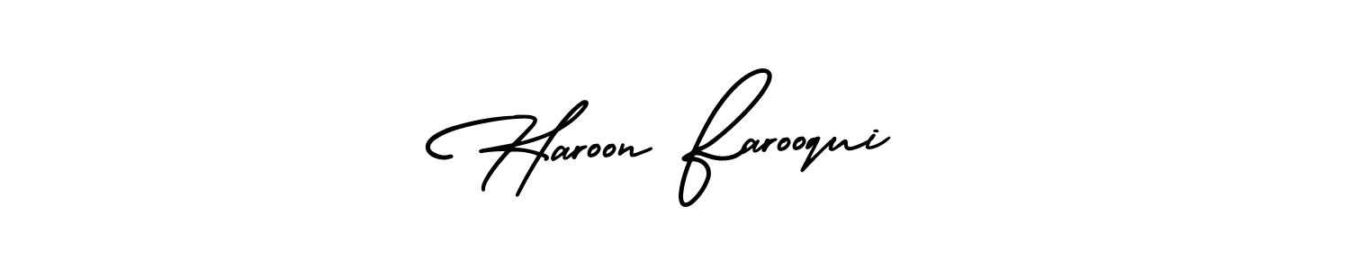 Design your own signature with our free online signature maker. With this signature software, you can create a handwritten (AmerikaSignatureDemo-Regular) signature for name Haroon Farooqui. Haroon Farooqui signature style 3 images and pictures png