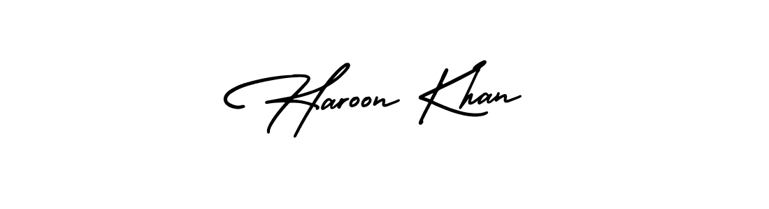How to make Haroon Khan name signature. Use AmerikaSignatureDemo-Regular style for creating short signs online. This is the latest handwritten sign. Haroon Khan signature style 3 images and pictures png