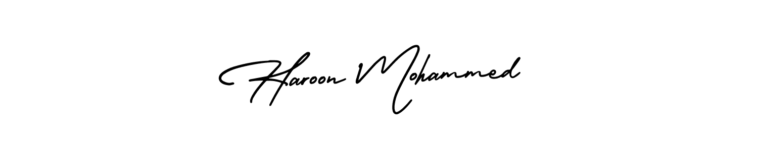 Haroon Mohammed stylish signature style. Best Handwritten Sign (AmerikaSignatureDemo-Regular) for my name. Handwritten Signature Collection Ideas for my name Haroon Mohammed. Haroon Mohammed signature style 3 images and pictures png