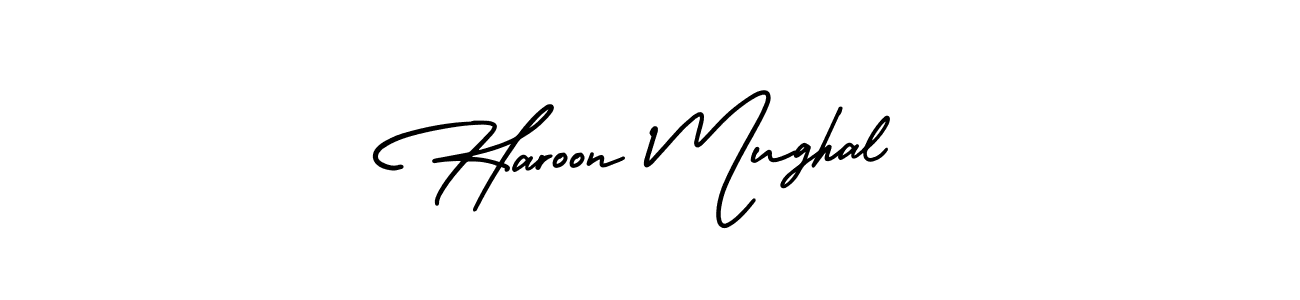 Use a signature maker to create a handwritten signature online. With this signature software, you can design (AmerikaSignatureDemo-Regular) your own signature for name Haroon Mughal. Haroon Mughal signature style 3 images and pictures png