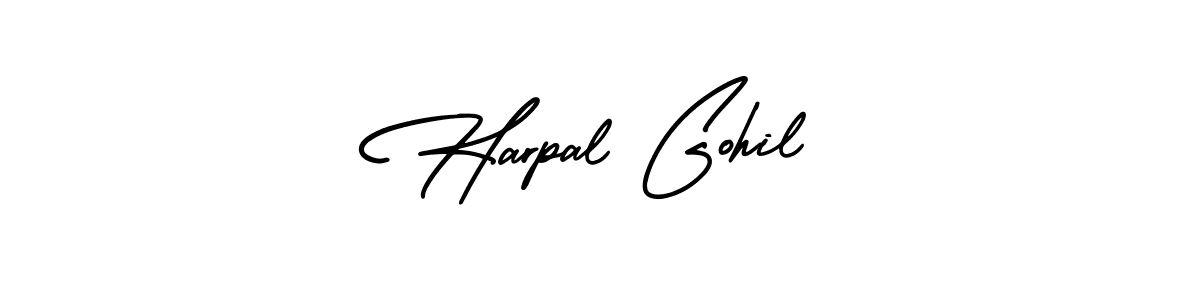 It looks lik you need a new signature style for name Harpal Gohil. Design unique handwritten (AmerikaSignatureDemo-Regular) signature with our free signature maker in just a few clicks. Harpal Gohil signature style 3 images and pictures png