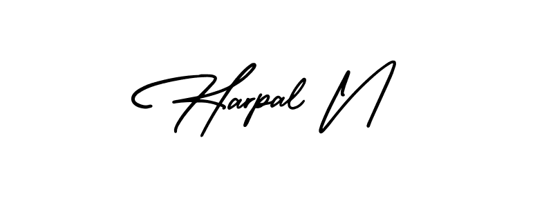 Make a beautiful signature design for name Harpal N. With this signature (AmerikaSignatureDemo-Regular) style, you can create a handwritten signature for free. Harpal N signature style 3 images and pictures png