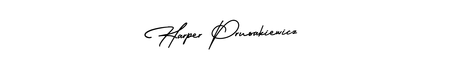 The best way (AmerikaSignatureDemo-Regular) to make a short signature is to pick only two or three words in your name. The name Harper Prusakiewicz include a total of six letters. For converting this name. Harper Prusakiewicz signature style 3 images and pictures png