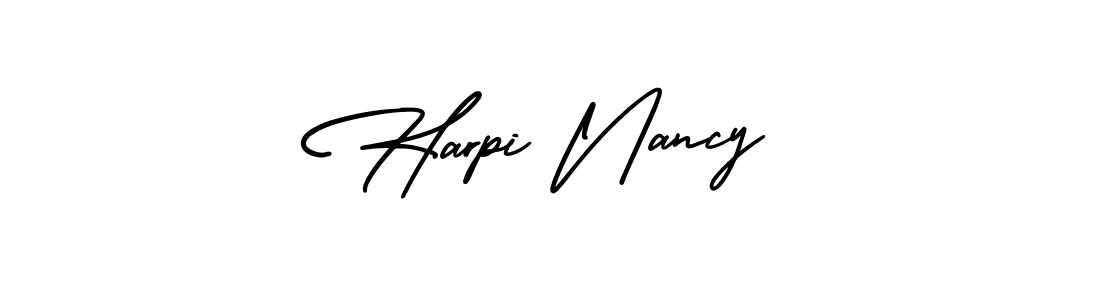 Design your own signature with our free online signature maker. With this signature software, you can create a handwritten (AmerikaSignatureDemo-Regular) signature for name Harpi Nancy. Harpi Nancy signature style 3 images and pictures png