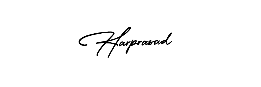 The best way (AmerikaSignatureDemo-Regular) to make a short signature is to pick only two or three words in your name. The name Harprasad include a total of six letters. For converting this name. Harprasad signature style 3 images and pictures png