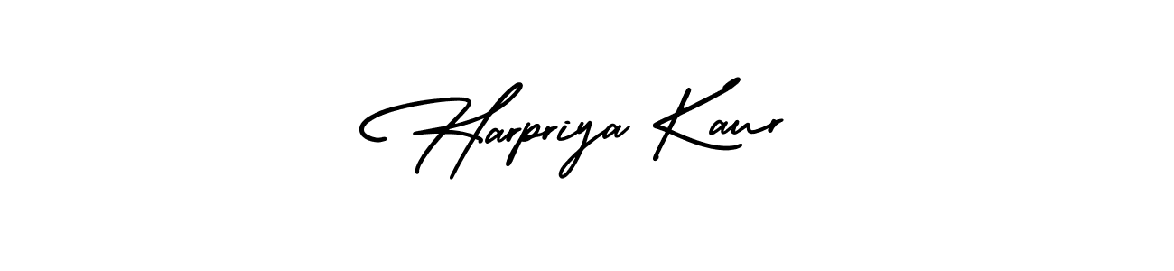 It looks lik you need a new signature style for name Harpriya Kaur. Design unique handwritten (AmerikaSignatureDemo-Regular) signature with our free signature maker in just a few clicks. Harpriya Kaur signature style 3 images and pictures png
