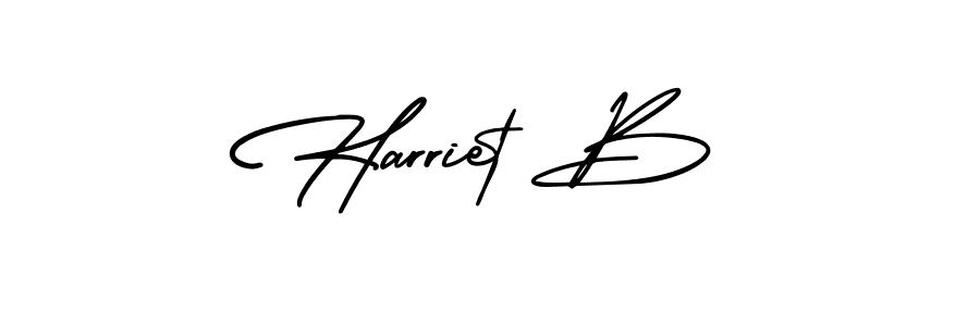 Create a beautiful signature design for name Harriet B. With this signature (AmerikaSignatureDemo-Regular) fonts, you can make a handwritten signature for free. Harriet B signature style 3 images and pictures png