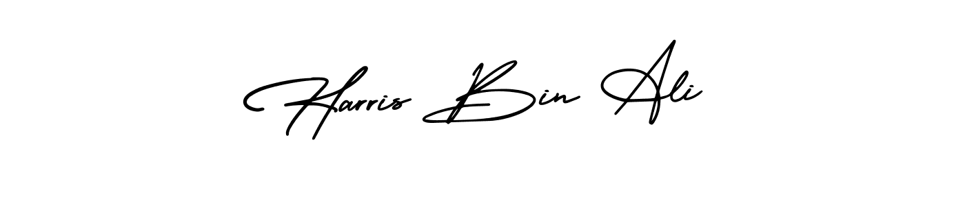 How to make Harris Bin Ali name signature. Use AmerikaSignatureDemo-Regular style for creating short signs online. This is the latest handwritten sign. Harris Bin Ali signature style 3 images and pictures png