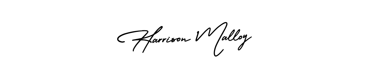 The best way (AmerikaSignatureDemo-Regular) to make a short signature is to pick only two or three words in your name. The name Harrison Malloy include a total of six letters. For converting this name. Harrison Malloy signature style 3 images and pictures png