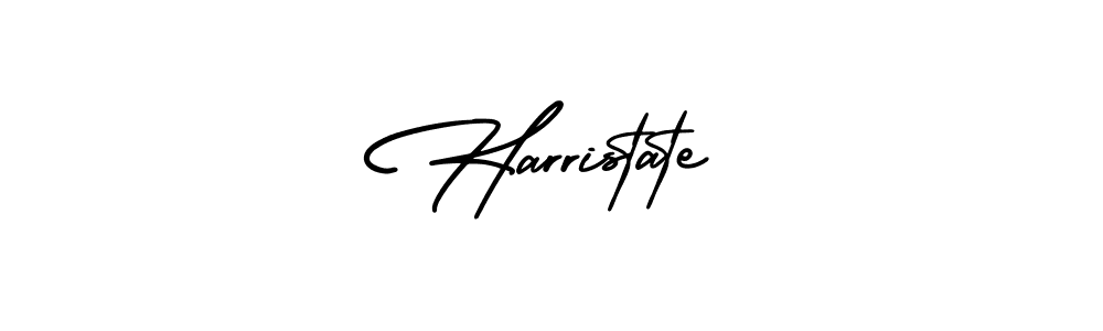 How to make Harristate name signature. Use AmerikaSignatureDemo-Regular style for creating short signs online. This is the latest handwritten sign. Harristate signature style 3 images and pictures png