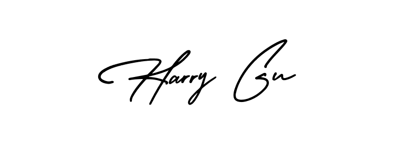 Use a signature maker to create a handwritten signature online. With this signature software, you can design (AmerikaSignatureDemo-Regular) your own signature for name Harry Gu. Harry Gu signature style 3 images and pictures png