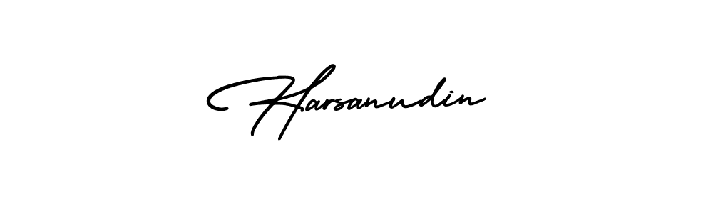 It looks lik you need a new signature style for name Harsanudin. Design unique handwritten (AmerikaSignatureDemo-Regular) signature with our free signature maker in just a few clicks. Harsanudin signature style 3 images and pictures png
