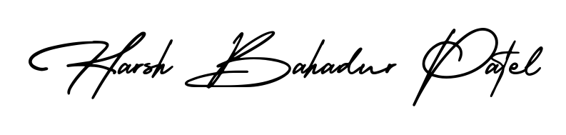 A sleek calligraphic signature for name Harsh Bahadur Patel utilizing AmerikaSignatureDemo-Regular styling. Great for adding personal signatures to photos and art. Harsh Bahadur Patel signature style 3 images and pictures png