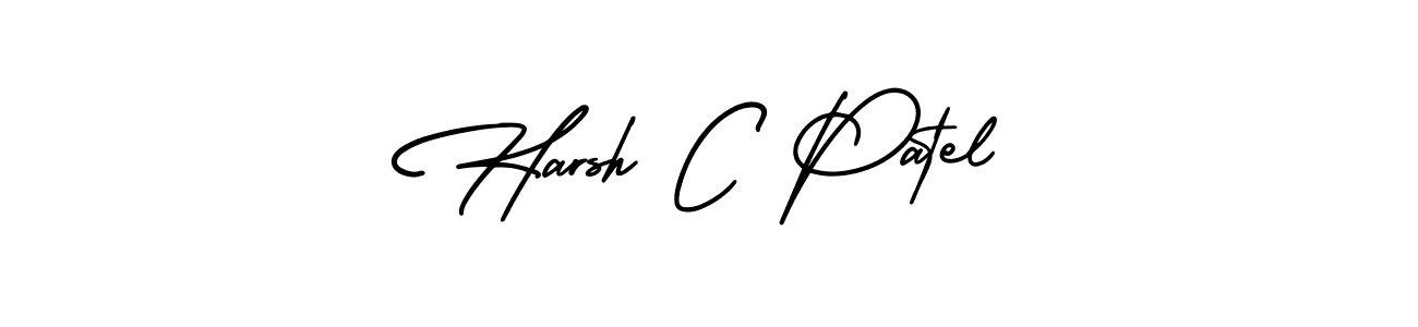 This is the best signature style for the Harsh C Patel name. Also you like these signature font (AmerikaSignatureDemo-Regular). Mix name signature. Harsh C Patel signature style 3 images and pictures png
