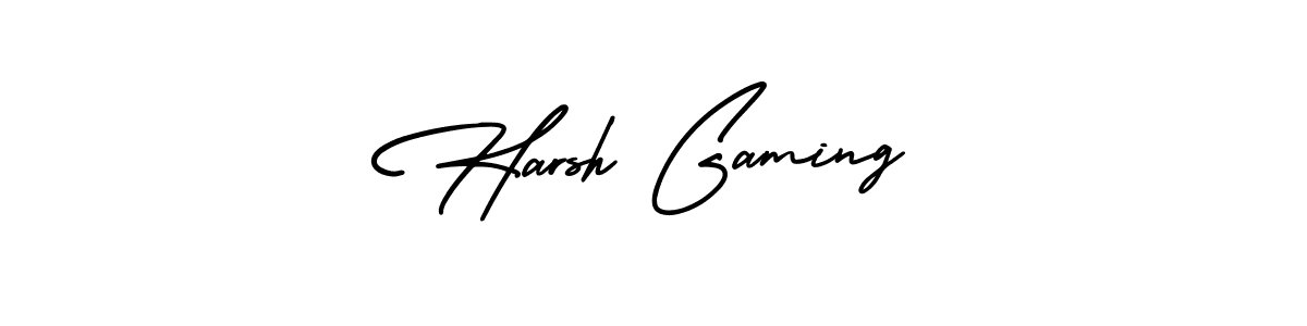 The best way (AmerikaSignatureDemo-Regular) to make a short signature is to pick only two or three words in your name. The name Harsh Gaming include a total of six letters. For converting this name. Harsh Gaming signature style 3 images and pictures png