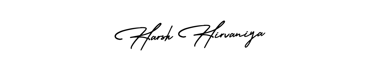 This is the best signature style for the Harsh Hirvaniya name. Also you like these signature font (AmerikaSignatureDemo-Regular). Mix name signature. Harsh Hirvaniya signature style 3 images and pictures png