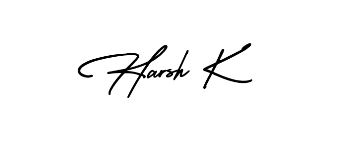 Create a beautiful signature design for name Harsh K. With this signature (AmerikaSignatureDemo-Regular) fonts, you can make a handwritten signature for free. Harsh K signature style 3 images and pictures png