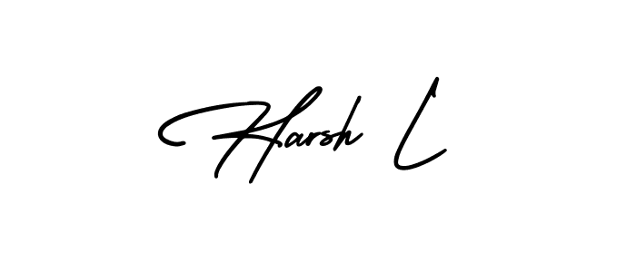 Make a beautiful signature design for name Harsh L. With this signature (AmerikaSignatureDemo-Regular) style, you can create a handwritten signature for free. Harsh L signature style 3 images and pictures png