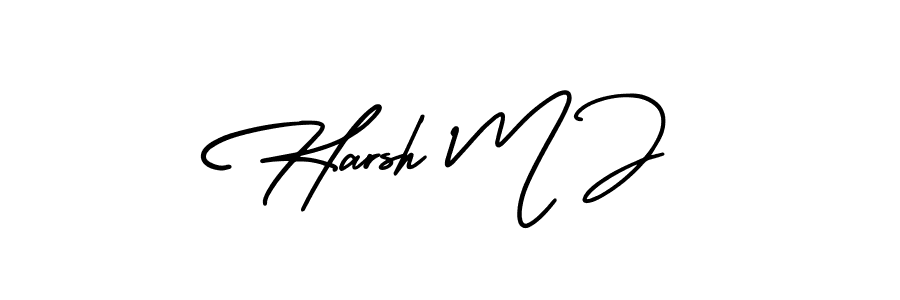 AmerikaSignatureDemo-Regular is a professional signature style that is perfect for those who want to add a touch of class to their signature. It is also a great choice for those who want to make their signature more unique. Get Harsh M J name to fancy signature for free. Harsh M J signature style 3 images and pictures png