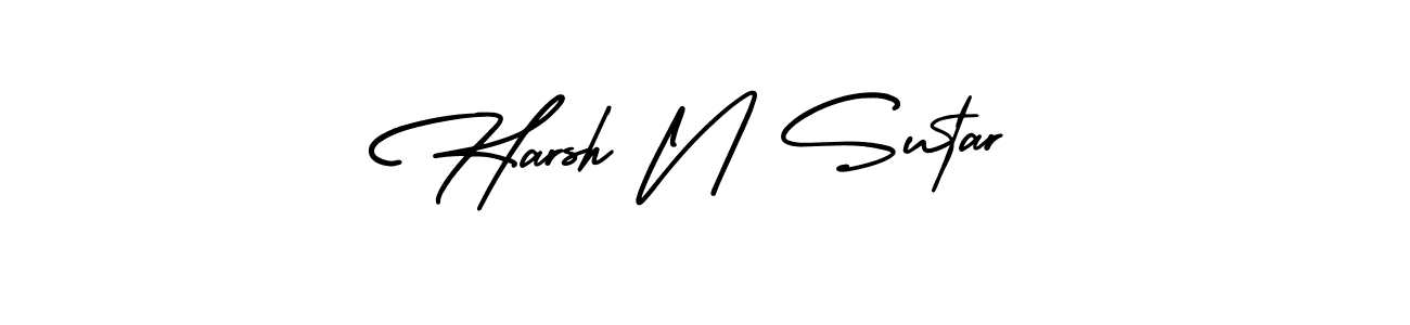 It looks lik you need a new signature style for name Harsh N Sutar. Design unique handwritten (AmerikaSignatureDemo-Regular) signature with our free signature maker in just a few clicks. Harsh N Sutar signature style 3 images and pictures png