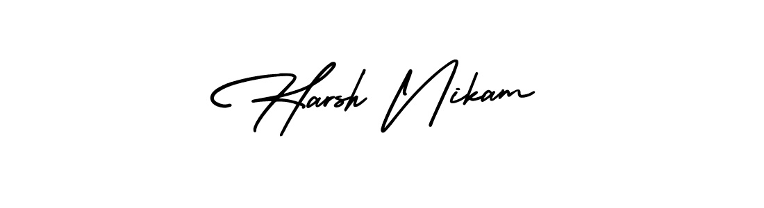 How to Draw Harsh Nikam signature style? AmerikaSignatureDemo-Regular is a latest design signature styles for name Harsh Nikam. Harsh Nikam signature style 3 images and pictures png