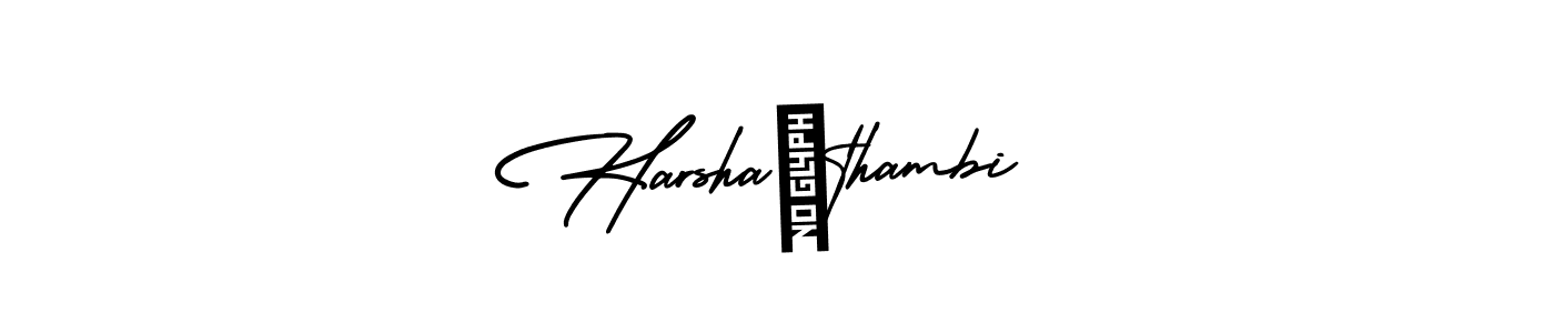 How to make Harsha thambi name signature. Use AmerikaSignatureDemo-Regular style for creating short signs online. This is the latest handwritten sign. Harsha thambi signature style 3 images and pictures png