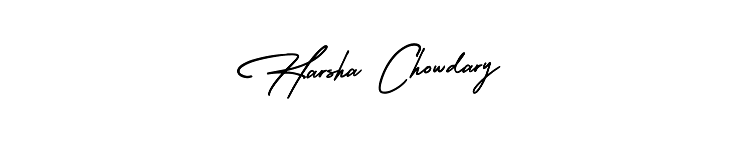 Harsha Chowdary stylish signature style. Best Handwritten Sign (AmerikaSignatureDemo-Regular) for my name. Handwritten Signature Collection Ideas for my name Harsha Chowdary. Harsha Chowdary signature style 3 images and pictures png