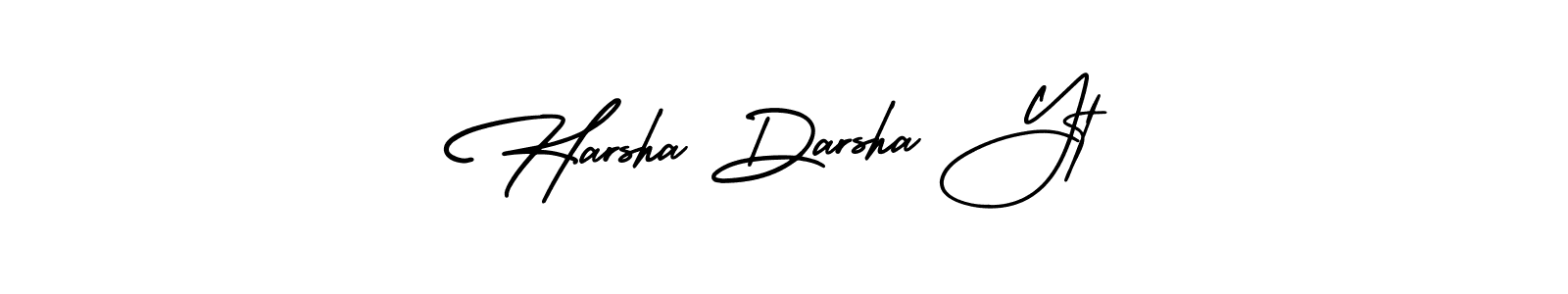 The best way (AmerikaSignatureDemo-Regular) to make a short signature is to pick only two or three words in your name. The name Harsha Darsha Yt include a total of six letters. For converting this name. Harsha Darsha Yt signature style 3 images and pictures png