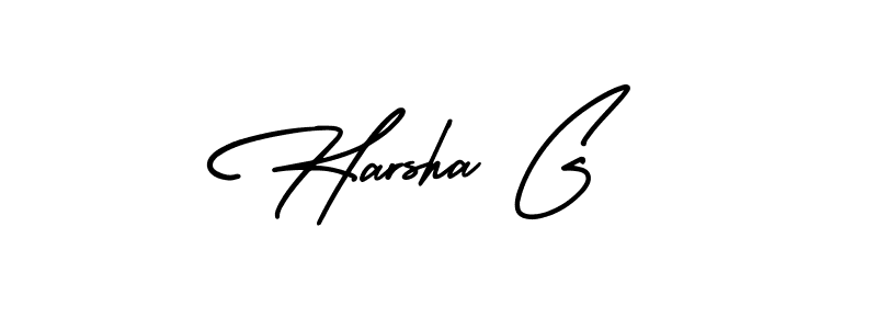 The best way (AmerikaSignatureDemo-Regular) to make a short signature is to pick only two or three words in your name. The name Harsha G include a total of six letters. For converting this name. Harsha G signature style 3 images and pictures png