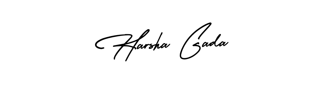 Create a beautiful signature design for name Harsha Gada. With this signature (AmerikaSignatureDemo-Regular) fonts, you can make a handwritten signature for free. Harsha Gada signature style 3 images and pictures png