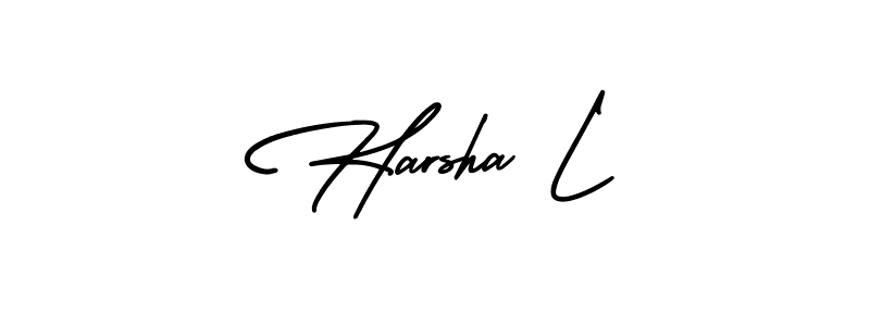 How to Draw Harsha L signature style? AmerikaSignatureDemo-Regular is a latest design signature styles for name Harsha L. Harsha L signature style 3 images and pictures png