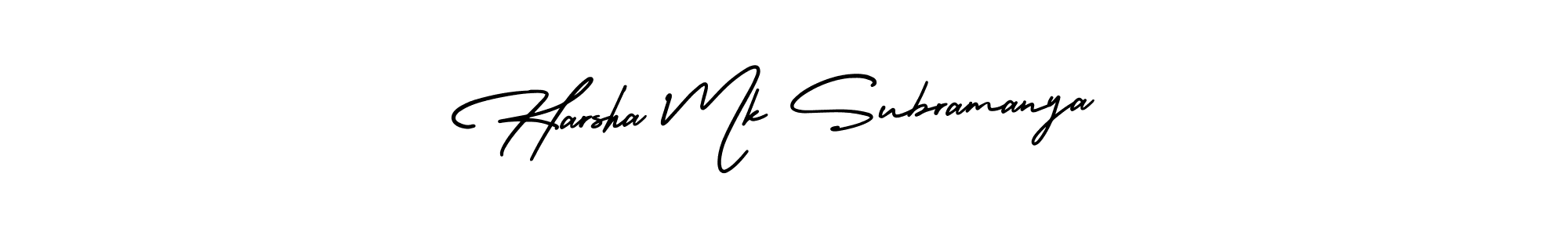 Create a beautiful signature design for name Harsha Mk Subramanya. With this signature (AmerikaSignatureDemo-Regular) fonts, you can make a handwritten signature for free. Harsha Mk Subramanya signature style 3 images and pictures png