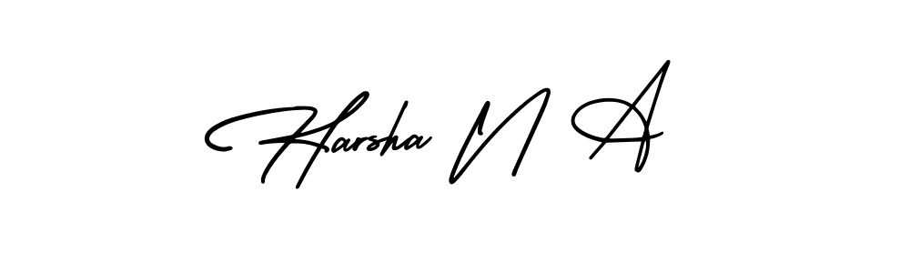 How to make Harsha N A name signature. Use AmerikaSignatureDemo-Regular style for creating short signs online. This is the latest handwritten sign. Harsha N A signature style 3 images and pictures png