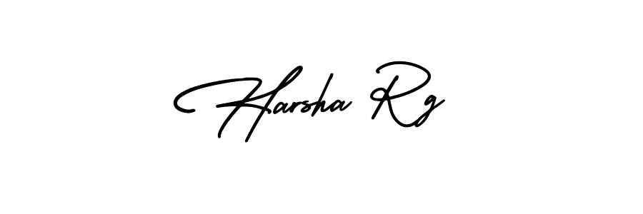 How to make Harsha Rg name signature. Use AmerikaSignatureDemo-Regular style for creating short signs online. This is the latest handwritten sign. Harsha Rg signature style 3 images and pictures png