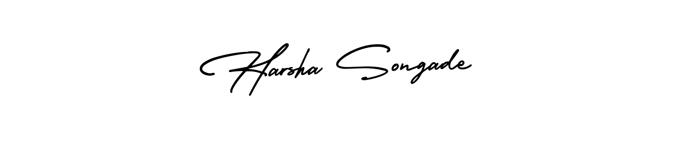 Make a beautiful signature design for name Harsha Songade. With this signature (AmerikaSignatureDemo-Regular) style, you can create a handwritten signature for free. Harsha Songade signature style 3 images and pictures png