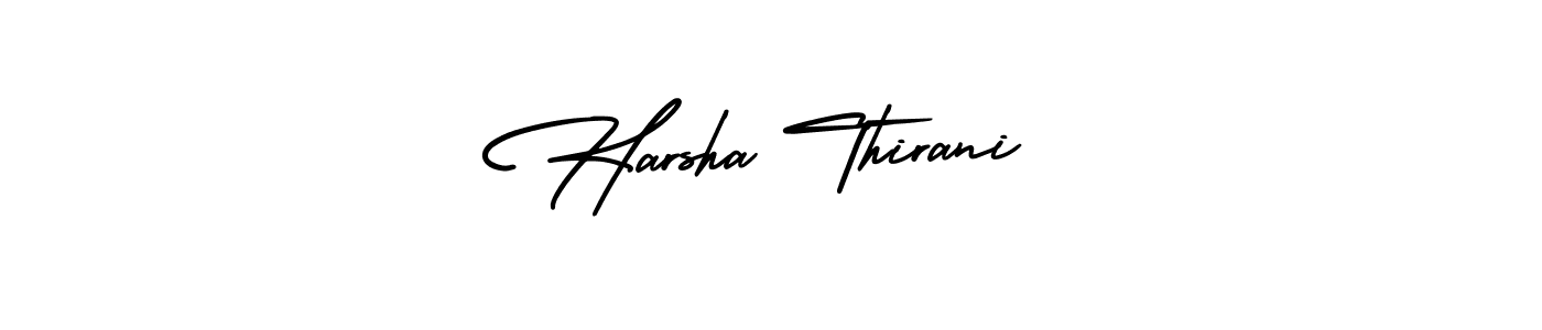 It looks lik you need a new signature style for name Harsha Thirani. Design unique handwritten (AmerikaSignatureDemo-Regular) signature with our free signature maker in just a few clicks. Harsha Thirani signature style 3 images and pictures png